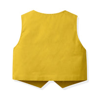 Load image into Gallery viewer, 3 Pieces Set Baby Kid Boys Birthday Flower Bow Print Shirts Solid Color Vests Waistcoats And Rompers Wholesale 230411151
