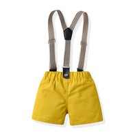 Load image into Gallery viewer, 3 Pieces Set Baby Kid Boys Birthday Flower Bow Print Shirts Solid Color Vests Waistcoats And Rompers Wholesale 230411151
