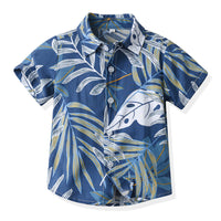 Load image into Gallery viewer, 2 Pieces Set Baby Kid Boys Flower Print T-Shirts And Solid Color Shorts Wholesale 230411152
