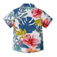 Load image into Gallery viewer, 2 Pieces Set Baby Kid Boys Flower Print T-Shirts And Solid Color Shorts Wholesale 230411152
