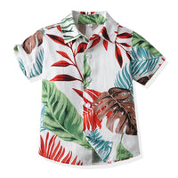 Load image into Gallery viewer, 2 Pieces Set Baby Kid Boys Flower Print T-Shirts And Solid Color Shorts Wholesale 230411152
