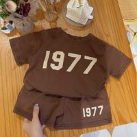 Load image into Gallery viewer, 2 Pieces Set Baby Kid Unisex Letters T-Shirts And Shorts Wholesale 230411154

