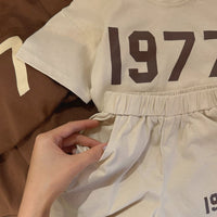 Load image into Gallery viewer, 2 Pieces Set Baby Kid Unisex Letters T-Shirts And Shorts Wholesale 230411154
