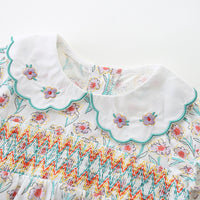 Load image into Gallery viewer, Baby Girls Flower Embroidered Rompers Wholesale 230411156
