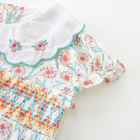 Load image into Gallery viewer, Baby Girls Flower Embroidered Rompers Wholesale 230411156
