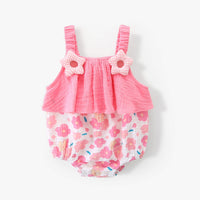 Load image into Gallery viewer, Baby Girls Flower Print Rompers Wholesale 230411158
