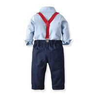 Load image into Gallery viewer, 2 Pieces Set Baby Kid Boys Birthday Party Bow Shirts And Color-blocking Jumpsuits Wholesale 23041116
