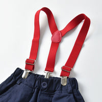 Load image into Gallery viewer, 2 Pieces Set Baby Kid Boys Birthday Party Bow Shirts And Color-blocking Jumpsuits Wholesale 23041116
