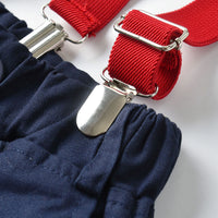 Load image into Gallery viewer, 2 Pieces Set Baby Kid Boys Birthday Party Bow Shirts And Color-blocking Jumpsuits Wholesale 23041116
