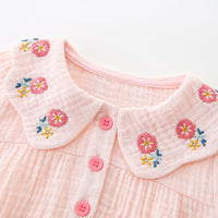 Load image into Gallery viewer, Baby Girls Flower Embroidered Rompers Wholesale 230411161
