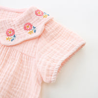 Load image into Gallery viewer, Baby Girls Flower Embroidered Rompers Wholesale 230411161
