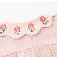 Load image into Gallery viewer, Baby Girls Flower Embroidered Rompers Wholesale 230411161
