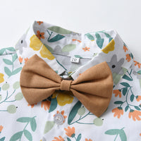 Load image into Gallery viewer, 2 Pieces Set Baby Kid Boys Flower Print Shirts And Solid Color Shorts Wholesale 230411163
