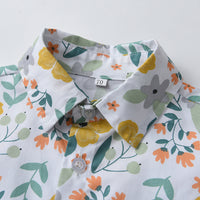 Load image into Gallery viewer, 2 Pieces Set Baby Kid Boys Flower Print Shirts And Solid Color Shorts Wholesale 230411163
