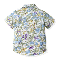 Load image into Gallery viewer, 3 Pieces Set Baby Kid Boys Solid Color Print T-Shirts Flower Shirts Shorts And Wholesale 230411165
