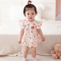 Load image into Gallery viewer, Baby Girls Flower Print Rompers Wholesale 230411170
