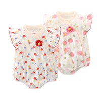 Load image into Gallery viewer, Baby Girls Flower Print Rompers Wholesale 230411170
