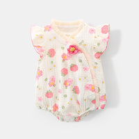 Load image into Gallery viewer, Baby Girls Flower Print Rompers Wholesale 230411170
