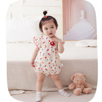 Load image into Gallery viewer, Baby Girls Flower Print Rompers Wholesale 230411170
