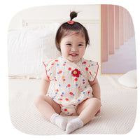 Load image into Gallery viewer, Baby Girls Flower Print Rompers Wholesale 230411170

