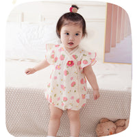 Load image into Gallery viewer, Baby Girls Flower Print Rompers Wholesale 230411170
