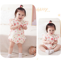 Load image into Gallery viewer, Baby Girls Flower Print Rompers Wholesale 230411170
