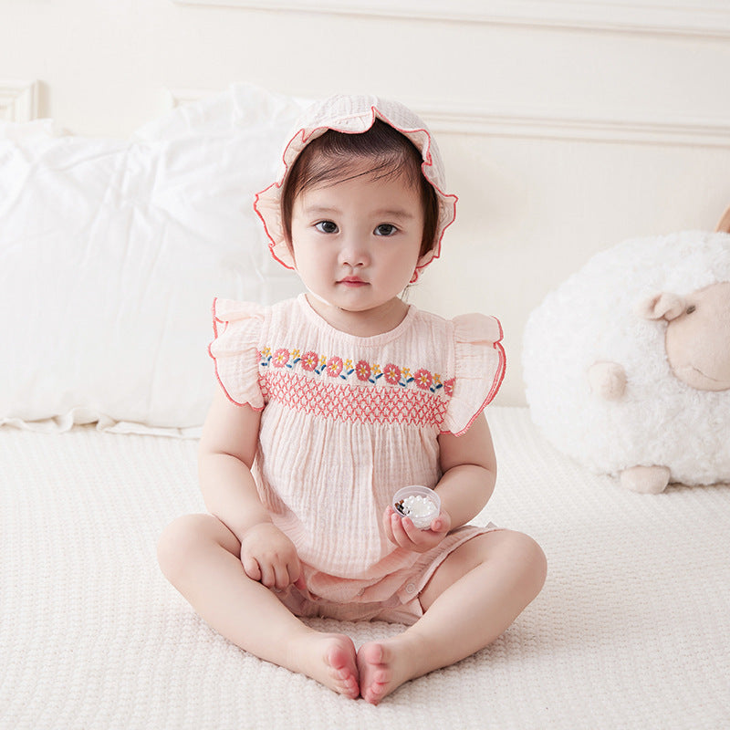 Baby Girls Flower Print Rompers Wholesale 230411173