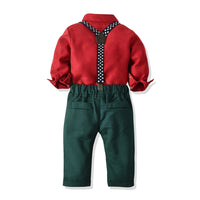 Load image into Gallery viewer, 2 Pieces Set Baby Kid Boys Birthday Party Bow Shirts And Star Jumpsuits Wholesale 23041120
