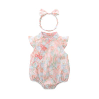 Load image into Gallery viewer, Baby Girls Flower Rabbit Print Rompers Wholesale 230411205

