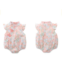 Load image into Gallery viewer, Baby Girls Flower Rabbit Print Rompers Wholesale 230411205

