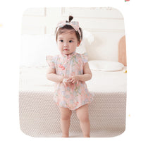 Load image into Gallery viewer, Baby Girls Flower Rabbit Print Rompers Wholesale 230411205
