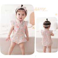Load image into Gallery viewer, Baby Girls Flower Rabbit Print Rompers Wholesale 230411205
