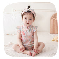 Load image into Gallery viewer, Baby Girls Flower Rabbit Print Rompers Wholesale 230411205
