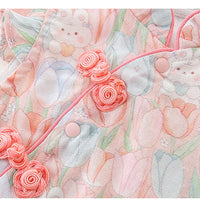 Load image into Gallery viewer, Baby Girls Flower Rabbit Print Rompers Wholesale 230411205
