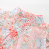 Load image into Gallery viewer, Baby Girls Flower Rabbit Print Rompers Wholesale 230411205
