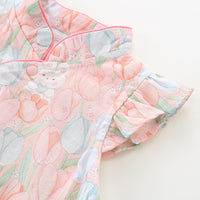 Load image into Gallery viewer, Baby Girls Flower Rabbit Print Rompers Wholesale 230411205
