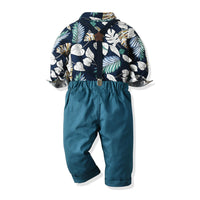 Load image into Gallery viewer, 2 Pieces Set Baby Kid Boys Birthday Party Bow Shirts And Color-blocking Jumpsuits Wholesale 23041121
