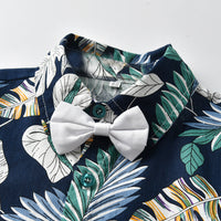 Load image into Gallery viewer, 2 Pieces Set Baby Kid Boys Birthday Party Bow Shirts And Color-blocking Jumpsuits Wholesale 23041121
