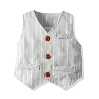 Load image into Gallery viewer, 3 Pieces Set Baby Kid Boys Birthday Party Bow Shirts Striped Vests Waistcoats And Pants Wholesale 23041123
