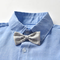 Load image into Gallery viewer, 3 Pieces Set Baby Kid Boys Birthday Party Bow Shirts Striped Vests Waistcoats And Pants Wholesale 23041123
