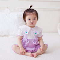 Load image into Gallery viewer, Baby Girls Color-blocking Flower Bow Embroidered Rompers Wholesale 230411235

