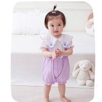 Load image into Gallery viewer, Baby Girls Color-blocking Flower Bow Embroidered Rompers Wholesale 230411235
