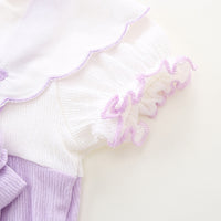 Load image into Gallery viewer, Baby Girls Color-blocking Flower Bow Embroidered Rompers Wholesale 230411235
