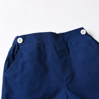 Load image into Gallery viewer, 2 Pieces Set Baby Kid Boys Striped Bow Shirts And Solid Color Shorts Wholesale 230411236
