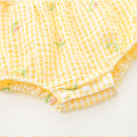 Load image into Gallery viewer, Baby Girls Flower Checked Rompers Wholesale 230411238
