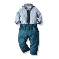 Load image into Gallery viewer, 2 Pieces Set Baby Kid Boys Birthday Color-blocking Bow Shirts And Solid Color Pants Wholesale 23041124
