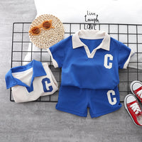 Load image into Gallery viewer, 2 Pieces Set Baby Kid Boys Alphabet Polo Shirts And Shorts Wholesale 230411245
