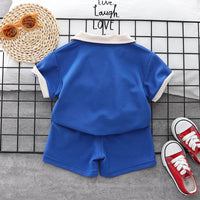 Load image into Gallery viewer, 2 Pieces Set Baby Kid Boys Alphabet Polo Shirts And Shorts Wholesale 230411245
