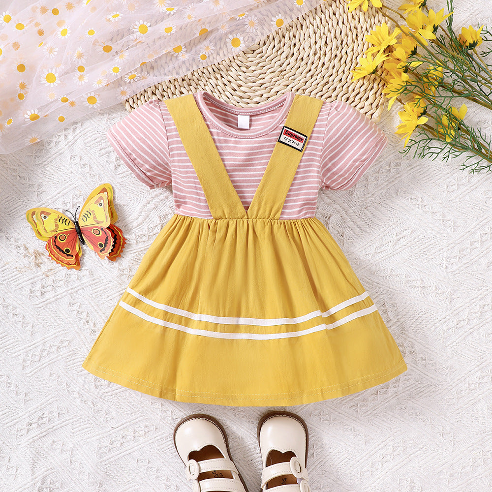 Baby Girls Striped Dresses Wholesale 230411251