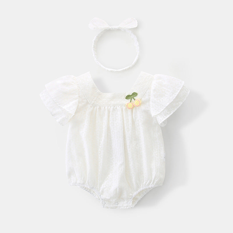 Baby Girls Solid Color Rompers Wholesale 230411260